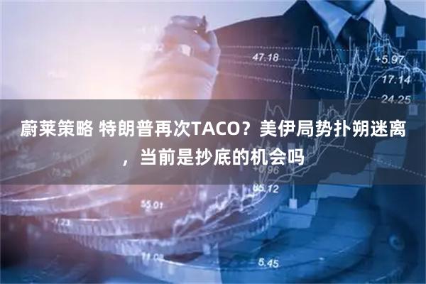 蔚莱策略 特朗普再次TACO？美伊局势扑朔迷离，当前是抄底的机会吗